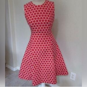 KATE SPADE red polka dot “Cory” fit and flare sleeveless dress.